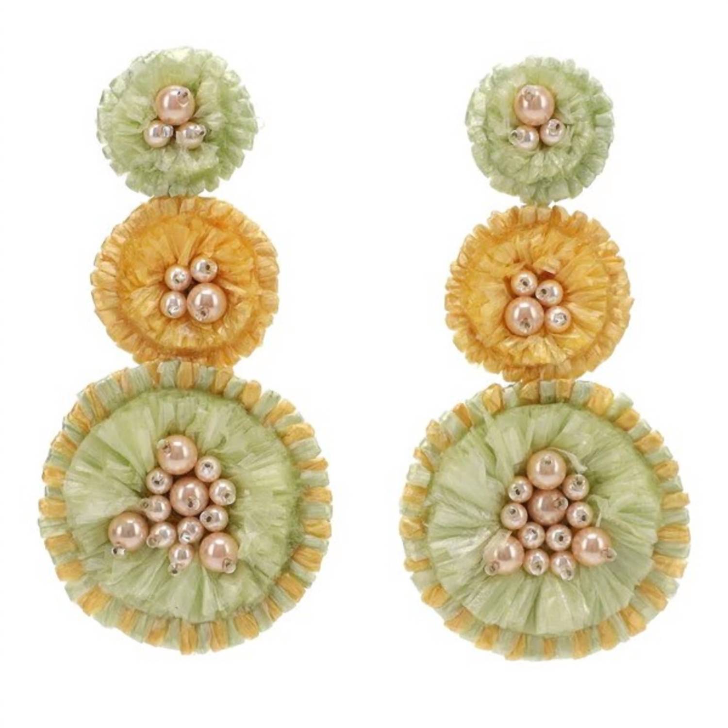 New Mignonne Gavigan Brigida Drop Earrings In Green/Yellow
